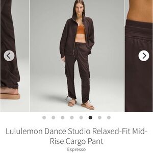 NEW with tags! Lululemon Dance Studio Relaxed-Fit Mid-Rise Cargo Pant Espresso